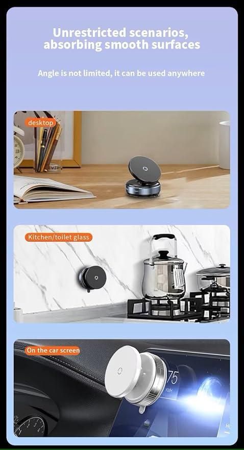 📱 Magnetic Suction Phone Holder – 360° Rotating Universal Mobile Stand