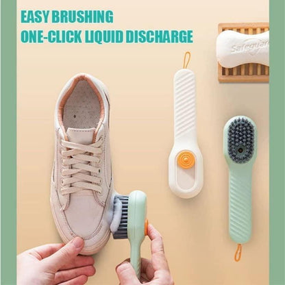 Soap Dispensing Cleaning Brush with Handle – For Shoes & Clothes