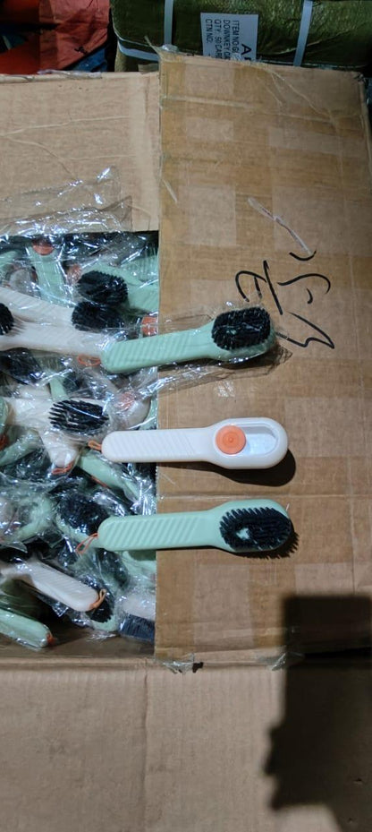 Soap Dispensing Cleaning Brush with Handle – For Shoes & Clothes
