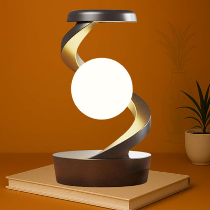 Rotating Magnetic Levitation LED Lamp – Warm White with RGB Modes