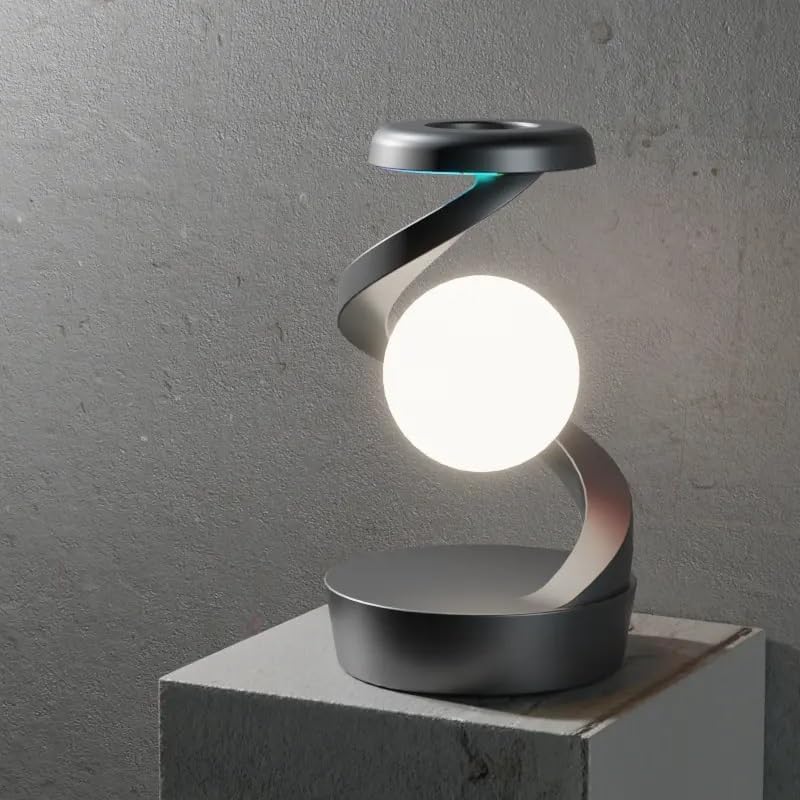 Rotating Magnetic Levitation LED Lamp – Warm White with RGB Modes