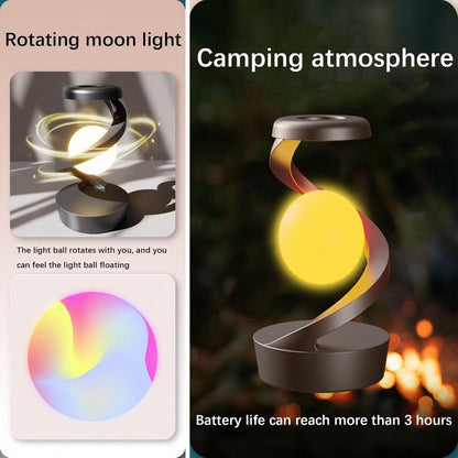 Rotating Magnetic Levitation LED Lamp – Warm White with RGB Modes